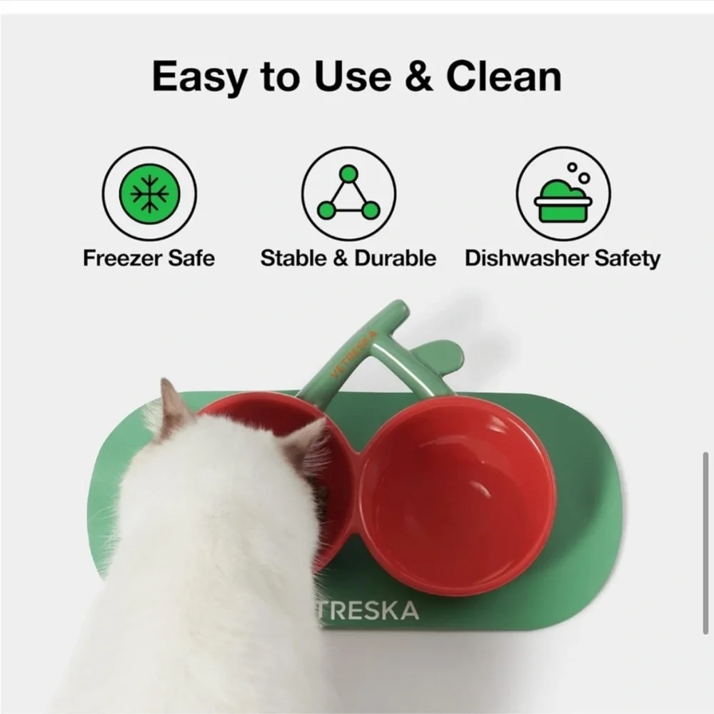 VETRESKA Cherry Cat Food Bowls